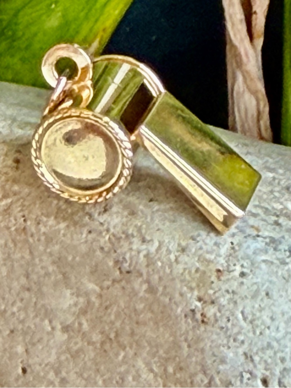 18k whistle charm or pendant